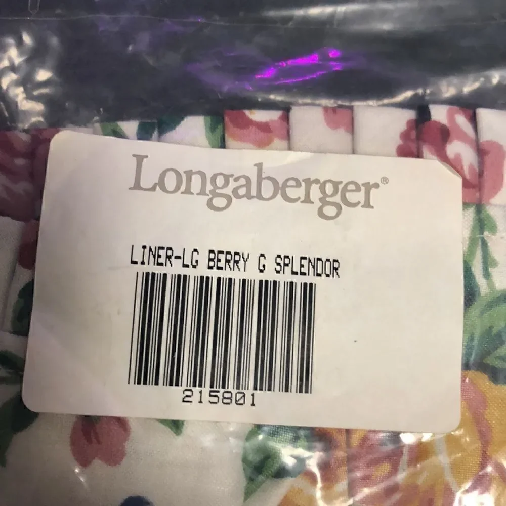 Longaberger Garden Splendor Large Berry Basket Liner #215801